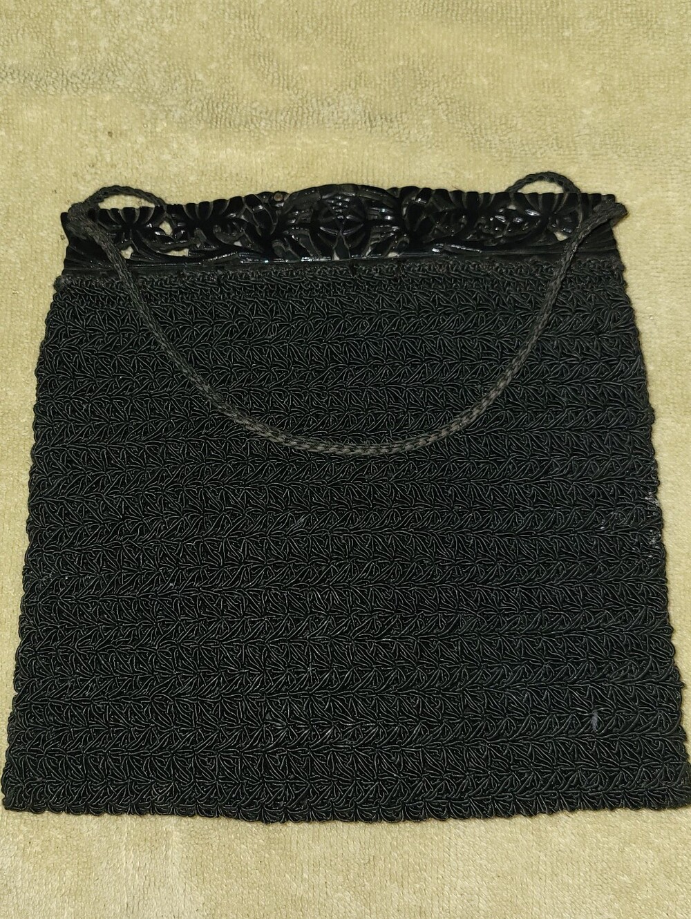 Vintage Art Nouveau Black Evening Bag